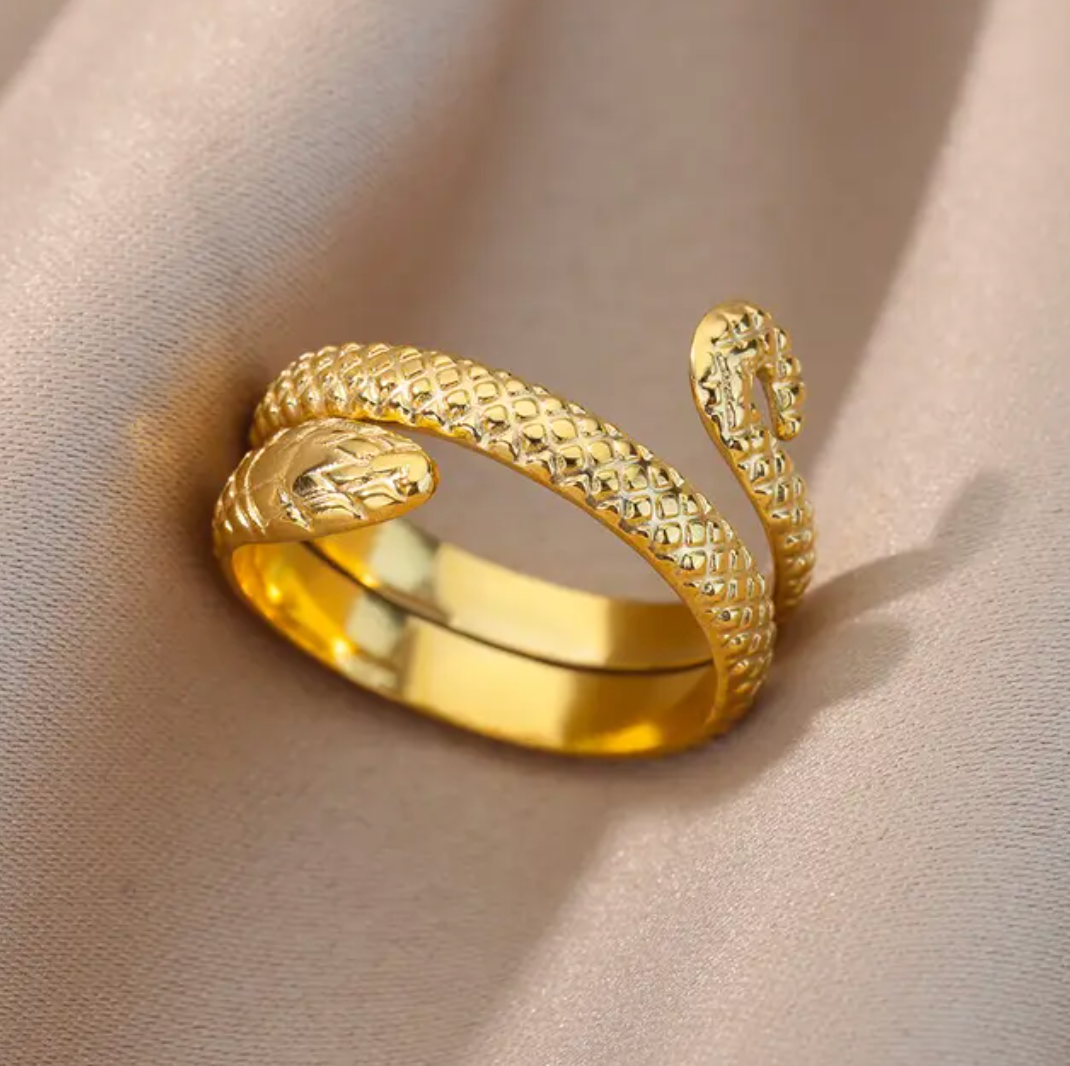 18 Karat Gold plattierter Ring Schlange