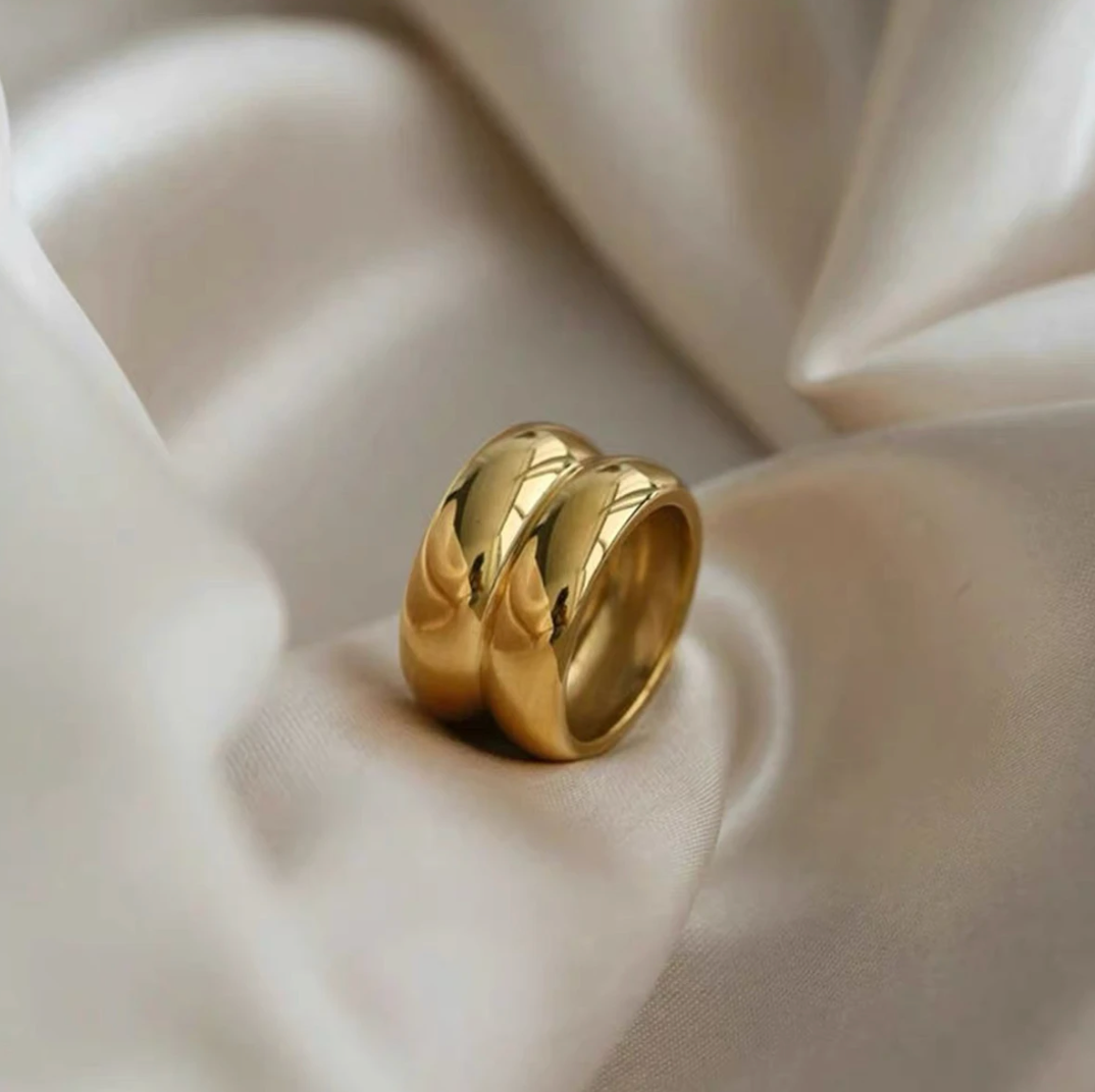 18 Karat Gold plattiert doppelter klassischer Ring