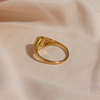 18 Karat vergoldeter Ring mit Luxusperle