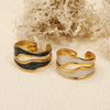 18 Karat vergoldeter Ring Antiker Keramik Schwarzer antiker Keramikring