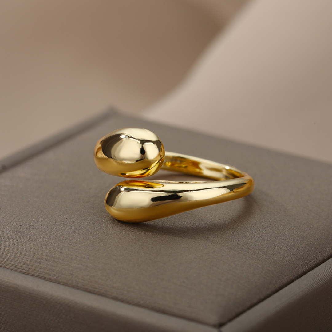 Verstellbarer 18K Gold Plated Ring mit feinem Design