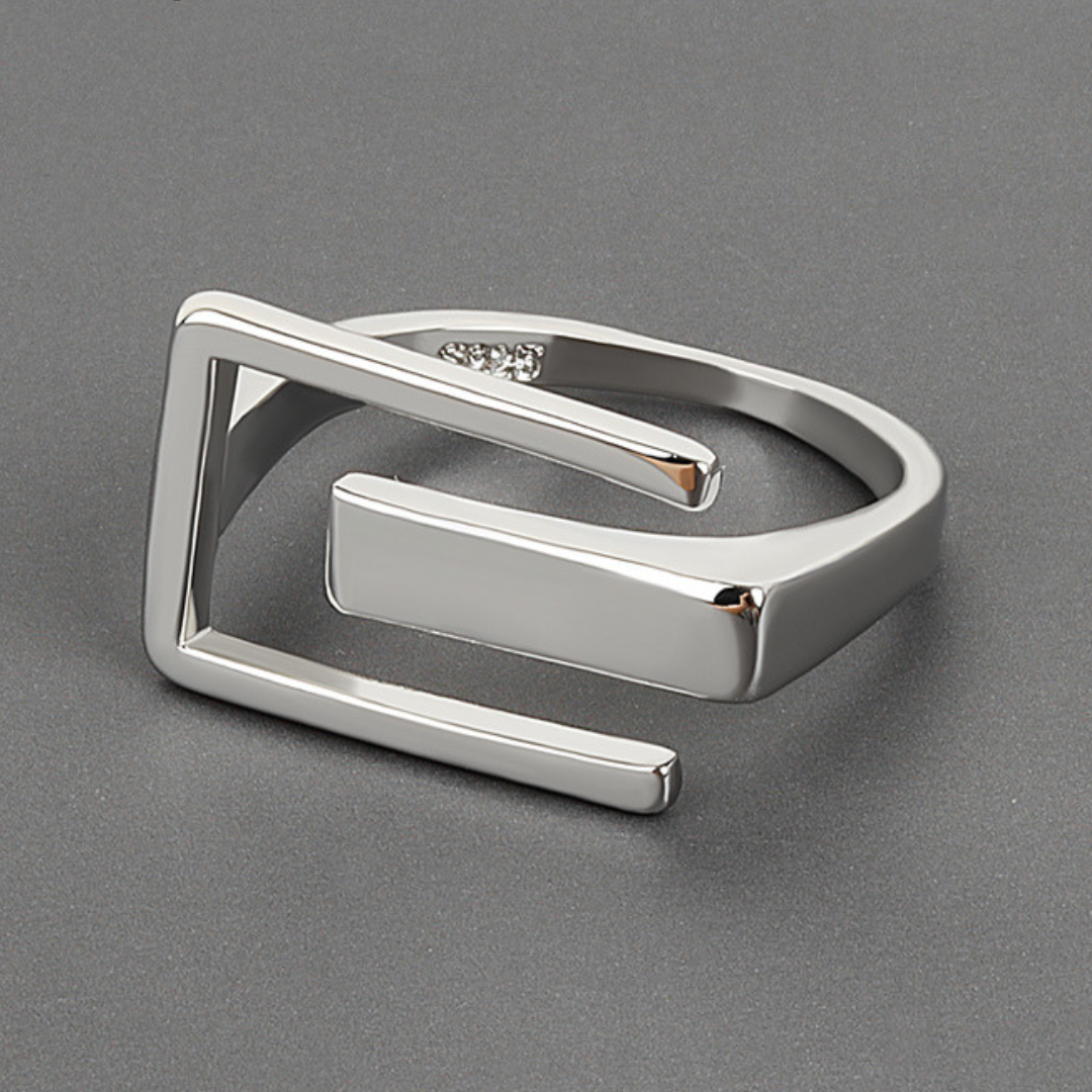 Verstellbarer modernistischer Ring aus 925er Sterlingsilber