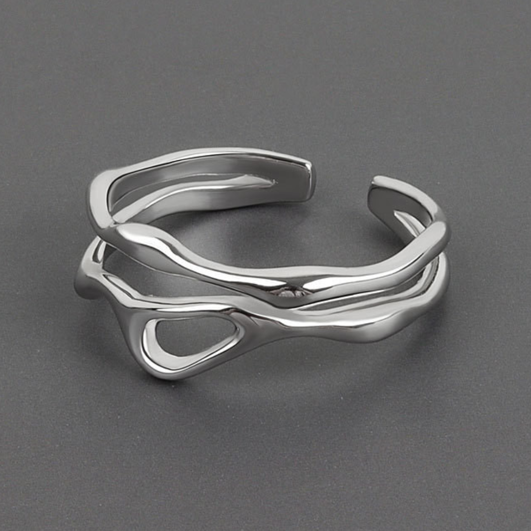 Verstellbarer Ring aus 925 Sterling Silber in Form eines Baumzweiges
