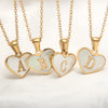 18K vergoldete liebevolle Herz-Initial-Halskette