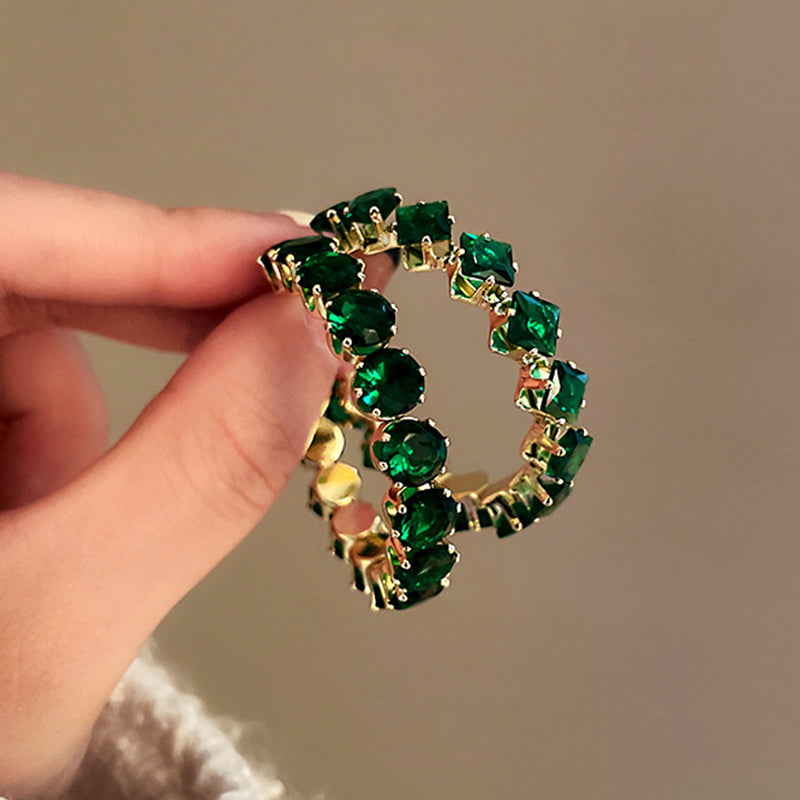 18K Gold-plattierte Smaragd Ohrringe